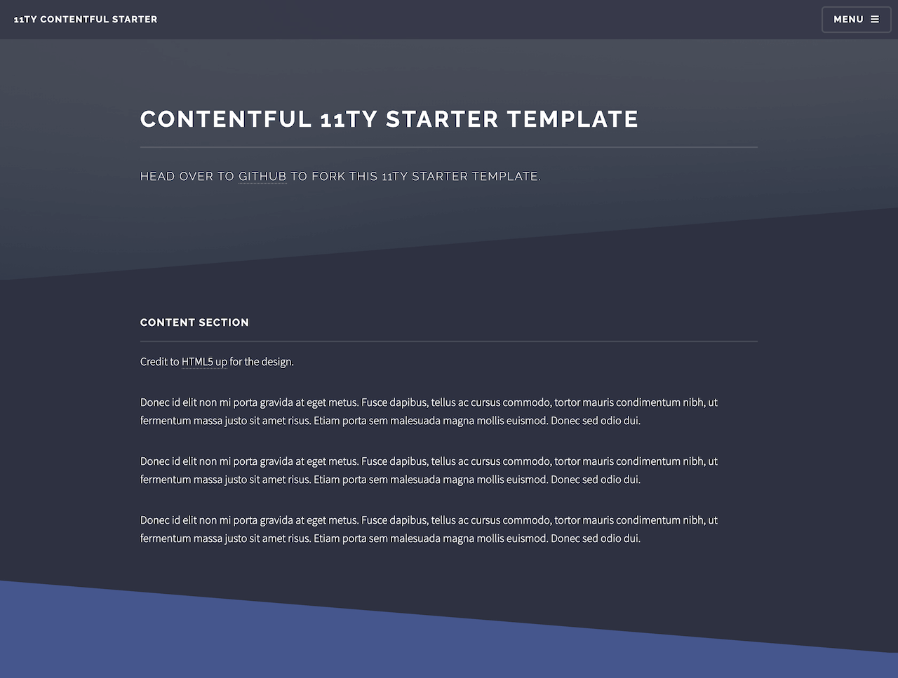 Contentful Starter 11ty Theme