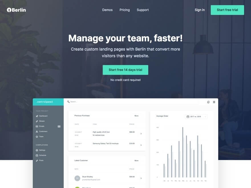 Berlin Software Landing Template