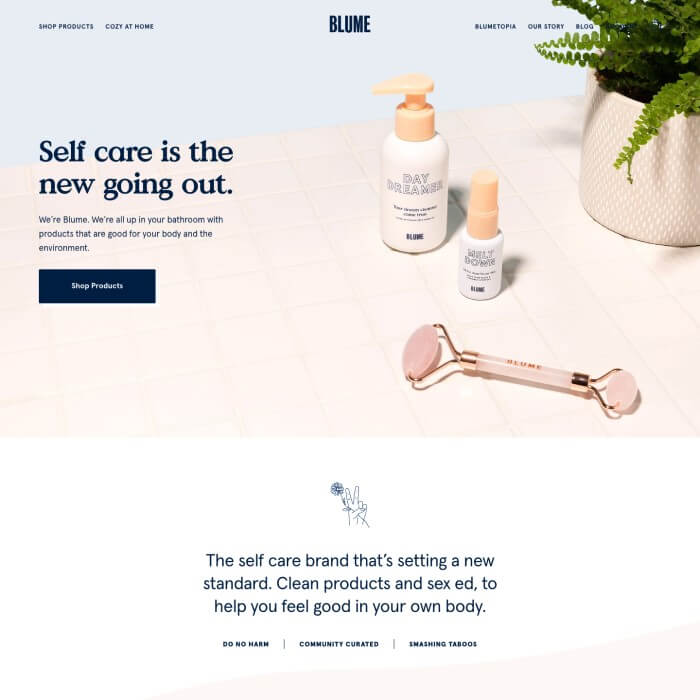 Blume Landing Page