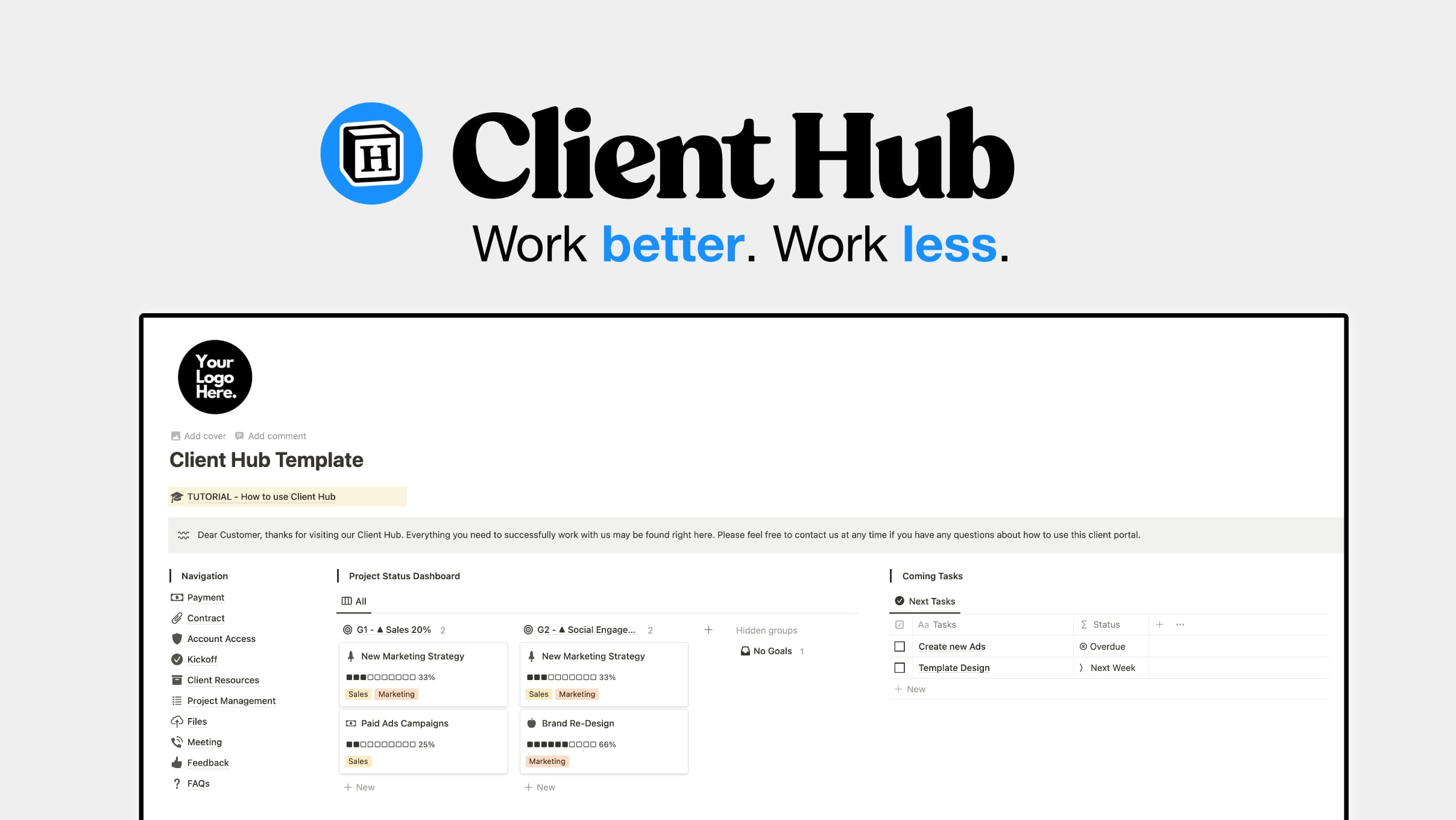 Client Hub Notion template
