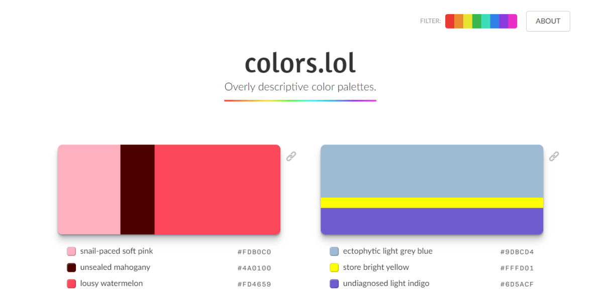 Colors Landing Page