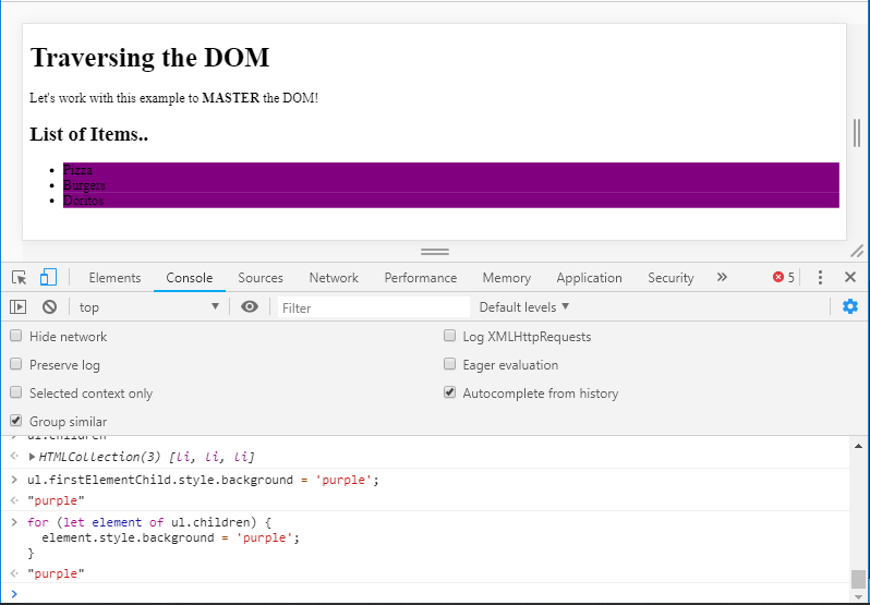 Traversing the DOM Demo 3