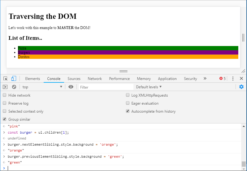 Traversing the DOM Demo 5