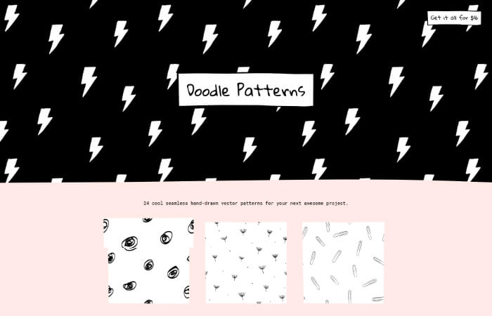 Doodle Patterns Landing Page