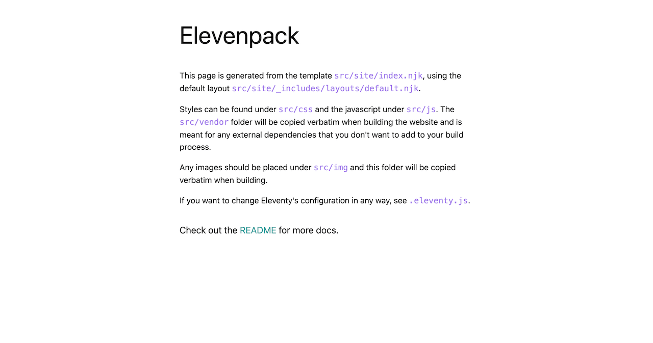 Elevenpack 11ty Theme