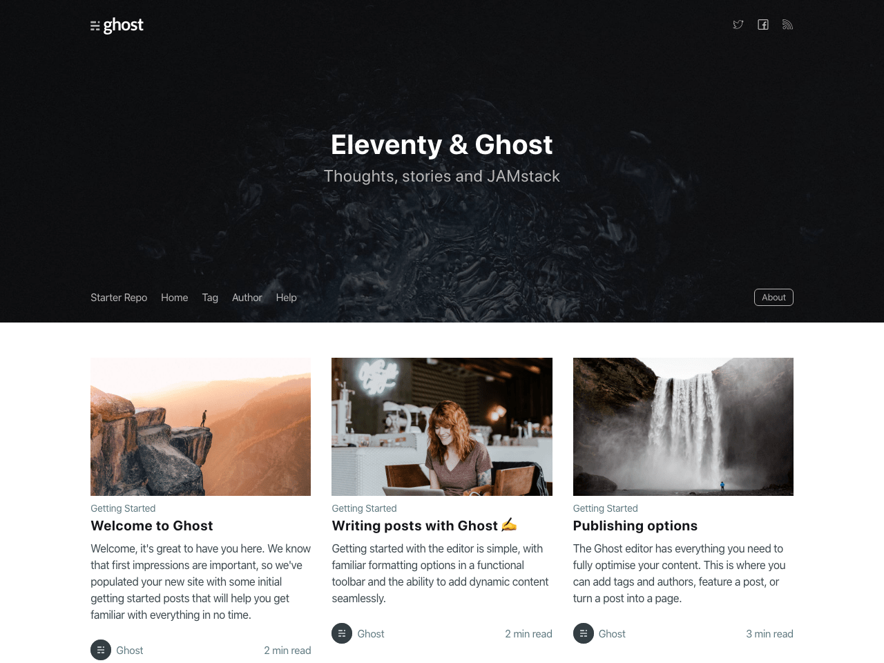 Eleventy Starter Ghost 11ty Theme