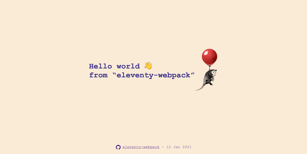 Eleventy Webpack 11ty Theme