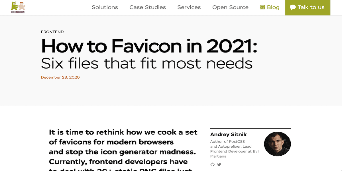 How to Favicon in 2021 Article