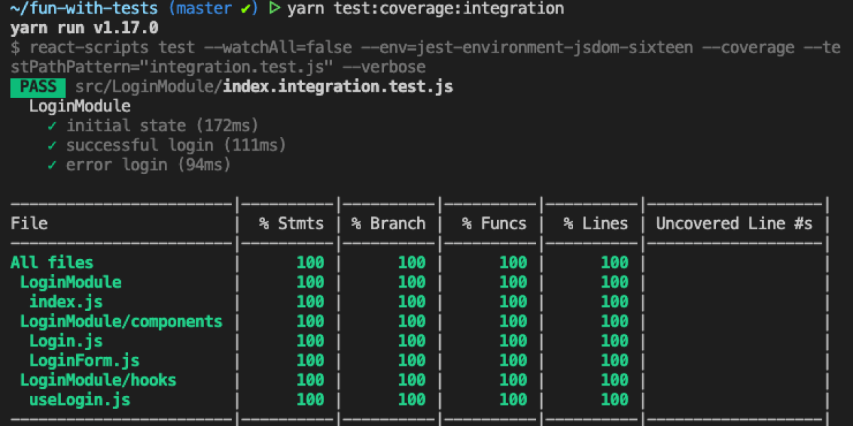 React Integration Testing Terminal