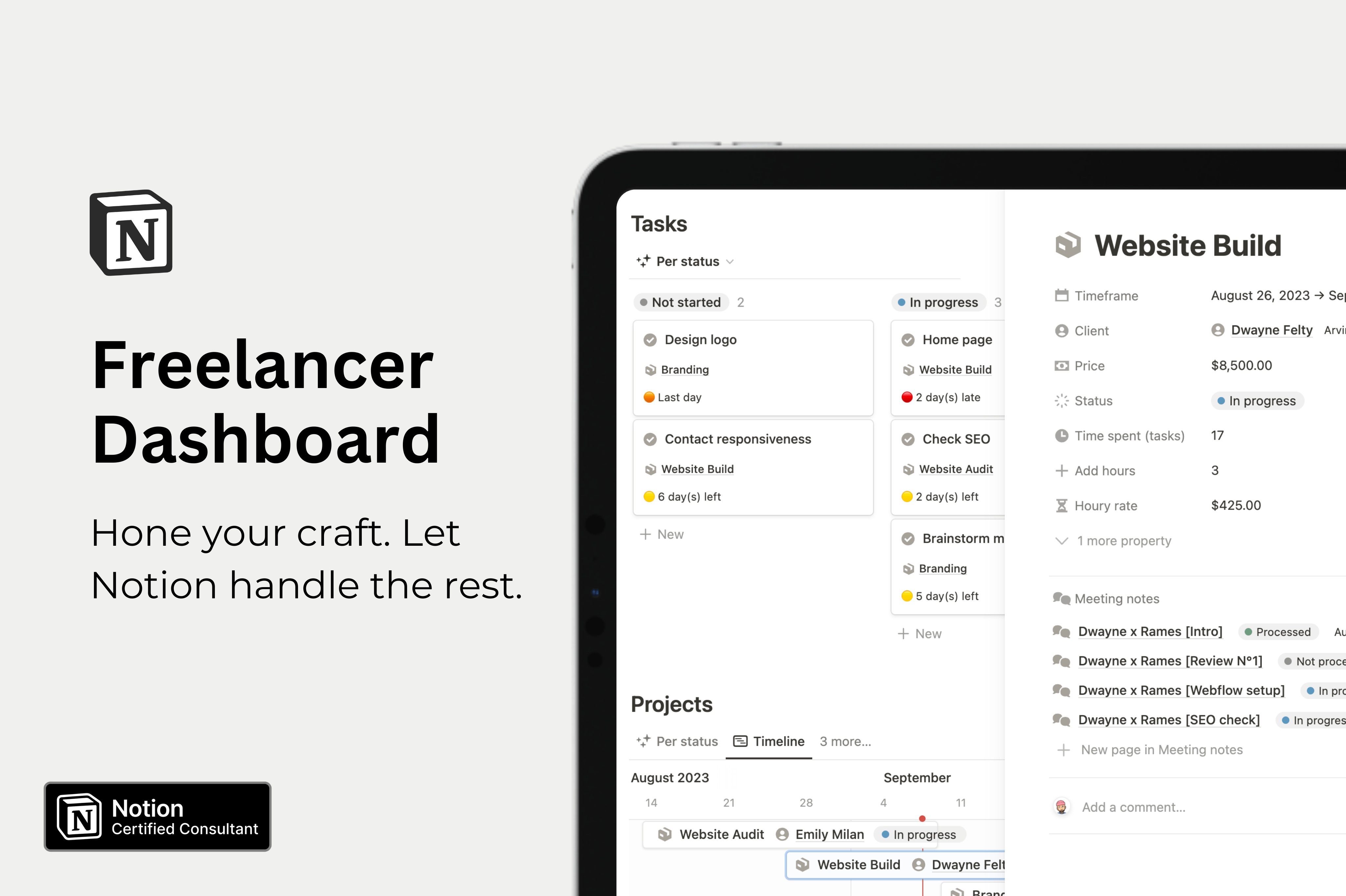 Notion Freelancer Dashboard