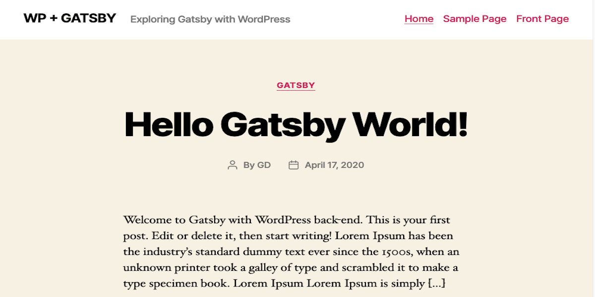Gatsby Site with WordPress Data