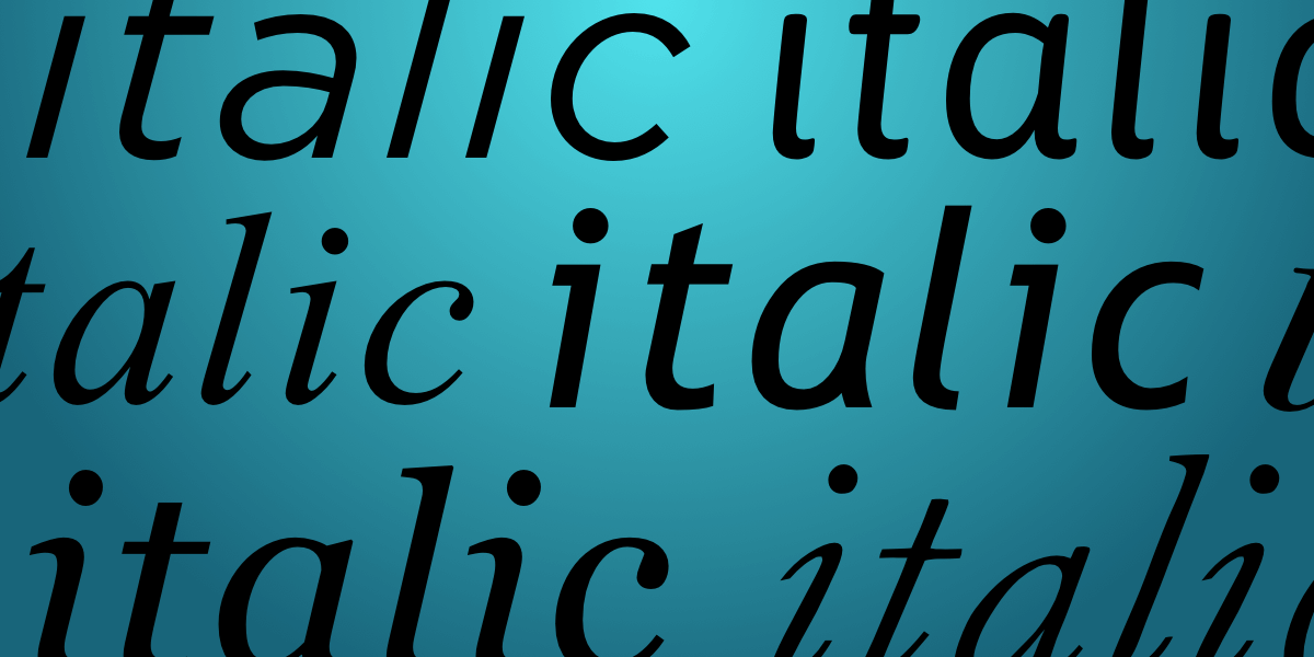 Italic font