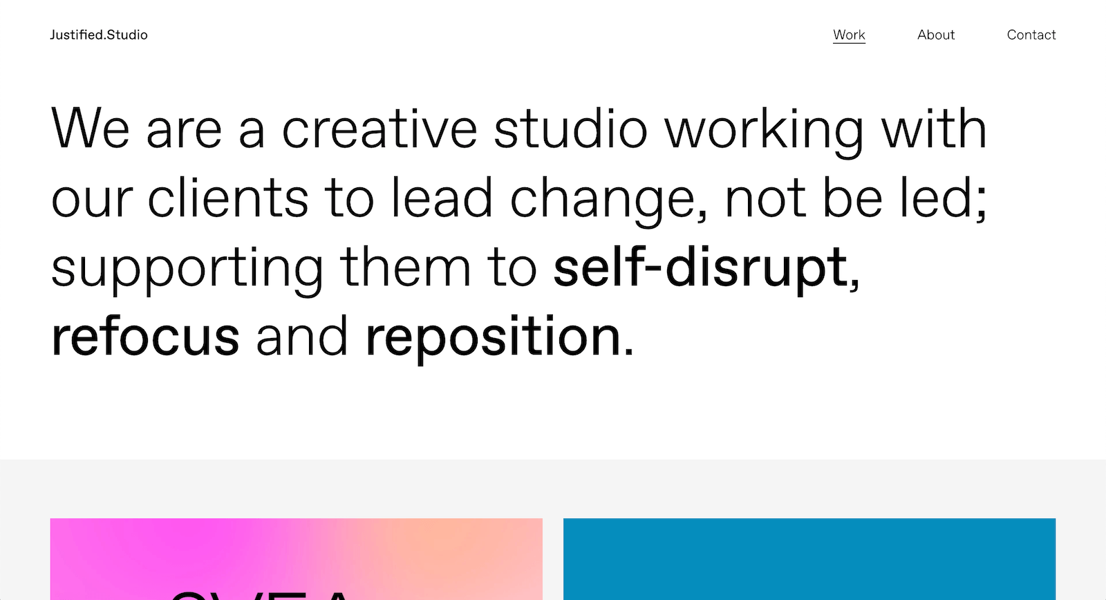 Justified Studio Landing Page