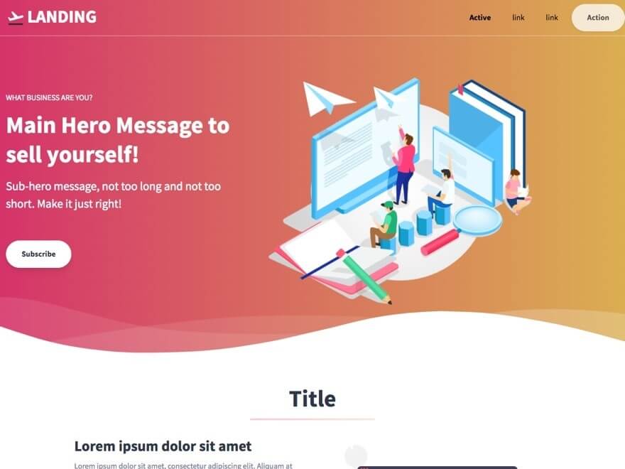 Landing Template Design