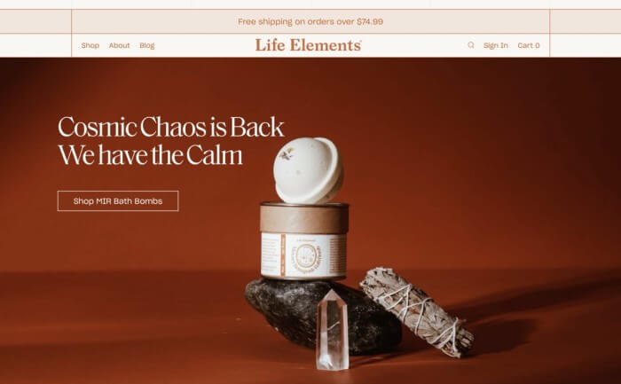Life Elements Landing Page