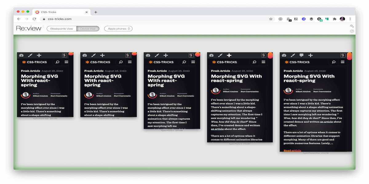 Responsive Design Comparison