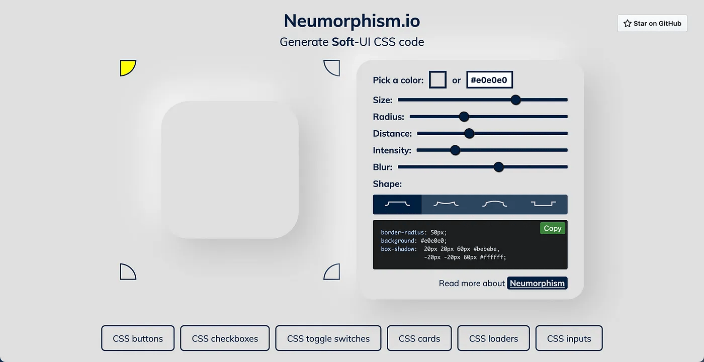 Neumorphism.io banner