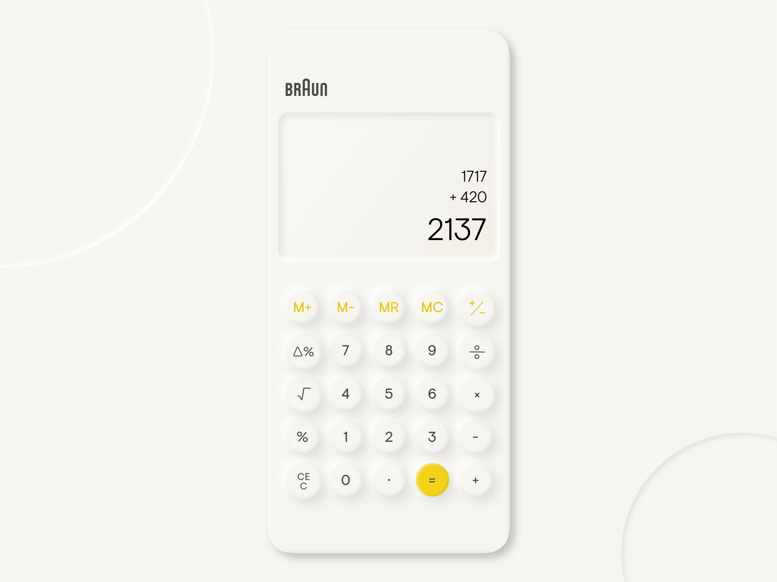 Braun Neu Calculator UI