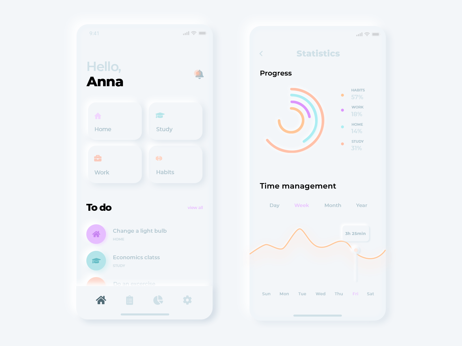 Statistics Mobile App UI