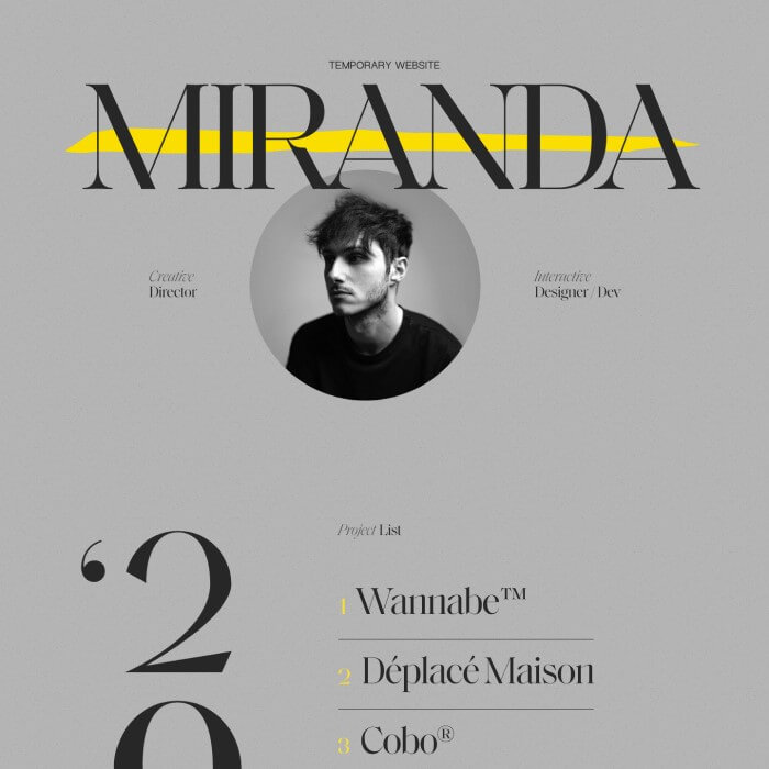 Niccolò Miranda Landing Page