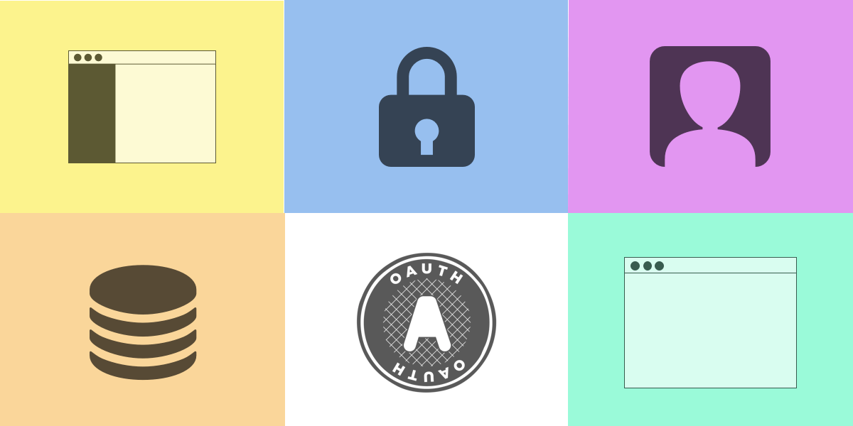 API, Authentication and JAMStack Logos