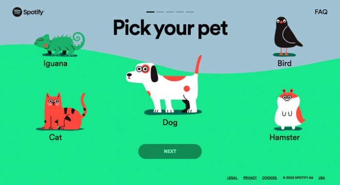 Spotify Pet Playlists Landing Page