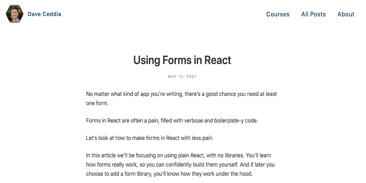 Using Forms in React