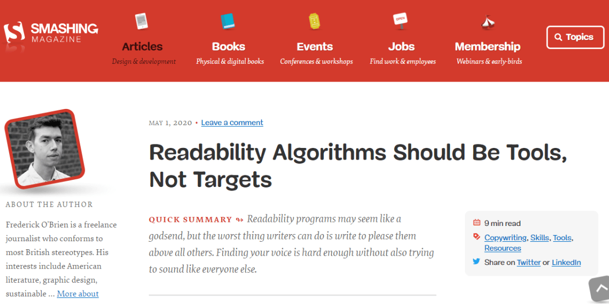Readability Algorithms Article
