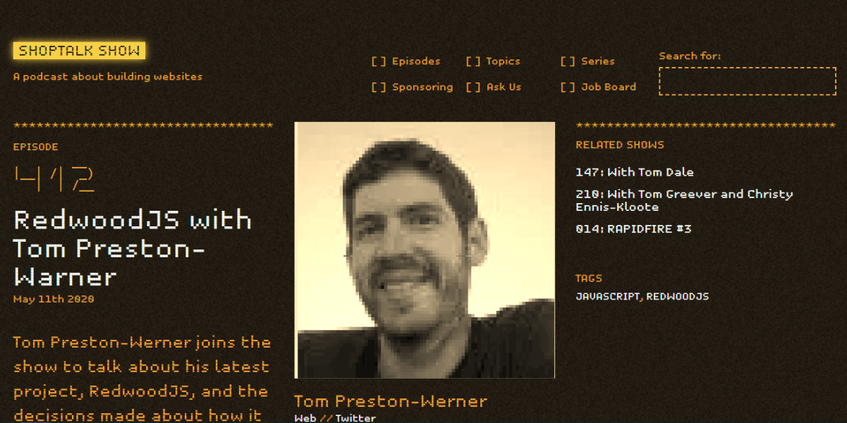RedwoodJS with Tom Preston-Warner Episode