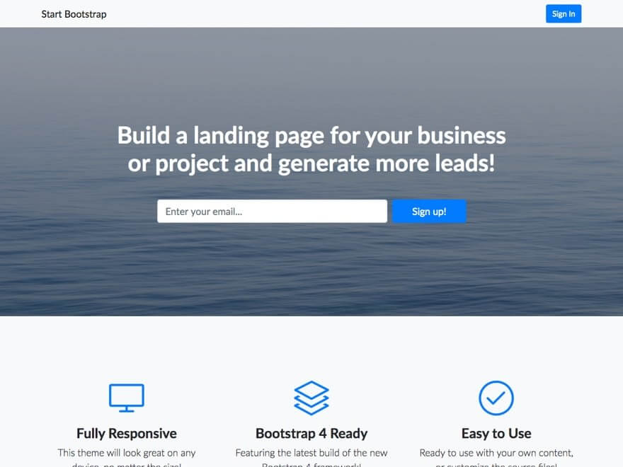 Start Bootstrap Landing Page