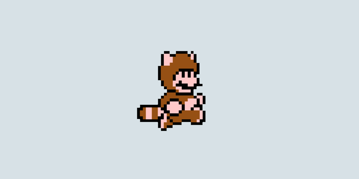 Tanooki Mario pixel art animated in CSS