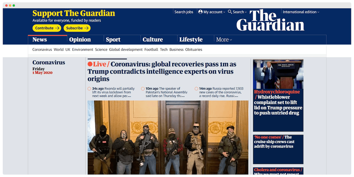 Guardian Home Page