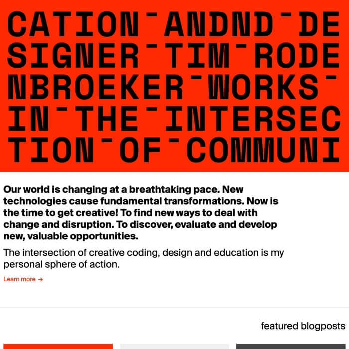 Tim Rodenbröker Landing Page