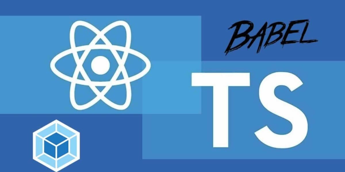 TypeScript, React, Babel and Webpack Logos