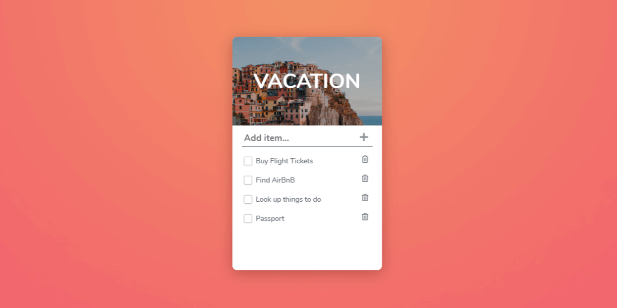 Vacation To-Do List