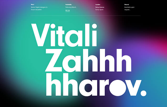 Vitali Zahharov Landing Page