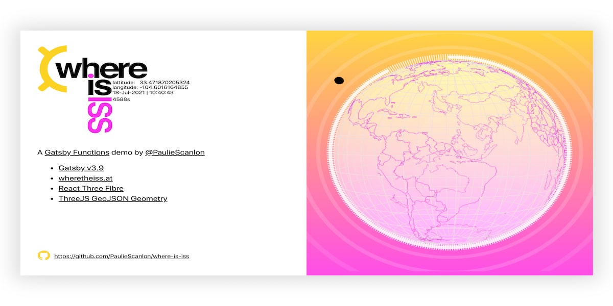 Gatsby Serverless Functions And The International Space Station